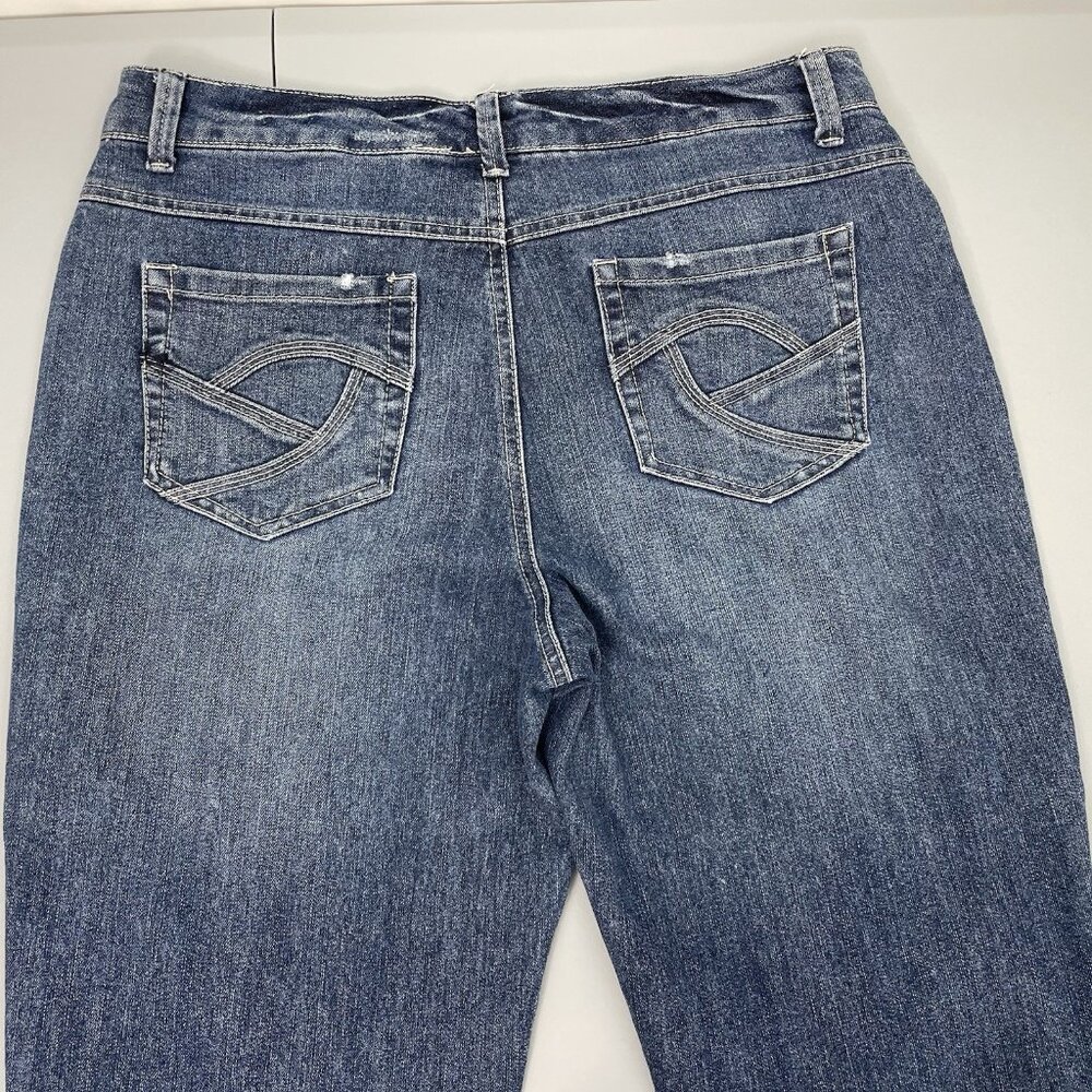 Nine West Eastend Capri Jeans Cropped Roll Cuff Denim Womens 12 - Picture 4 of 12